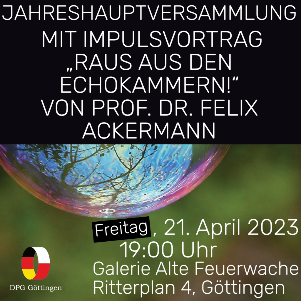 „Raus aus den Echokammern!“  Jahreshauptversammlung mit Input von Prof. Dr. Felix Ackermann